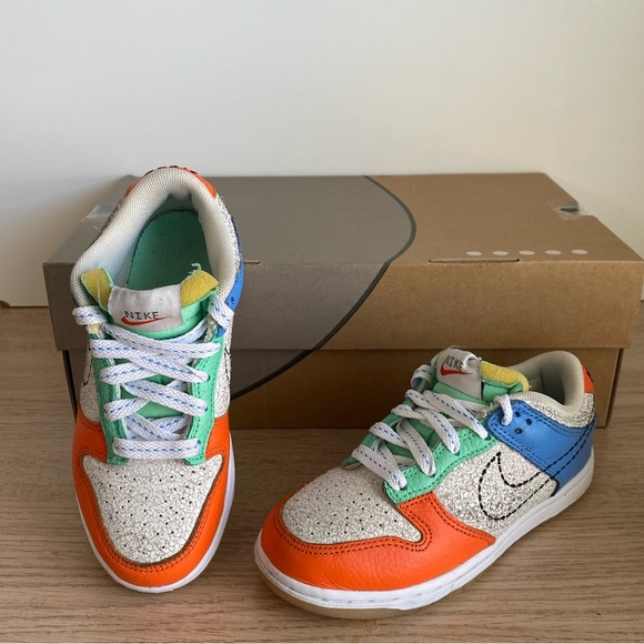 RARE Nike Dunk Low “Nike 101” Multi-Color Low Top Shoes- SZ 12 C - Picture 9 of 14